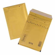 Конверт-пакет с прослойкой из пузырчатой пленки, комплект 100 шт., 170х220 мм, отрывная полоса, крафт, коричневый, С/0-G