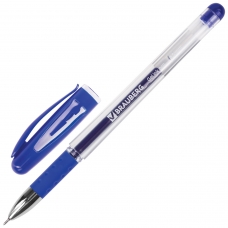 Ручка гелевая с грипом BRAUBERG Geller, СИНЯЯ, игольчатый узел 0,5 мм, линия письма 0,35 мм, GP139