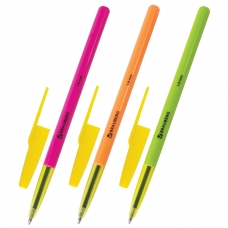 Ручка шариковая BRAUBERG Color, СИНЯЯ, корпус ассорти, узел 1 мм, линия письма 0,5 мм, 141507