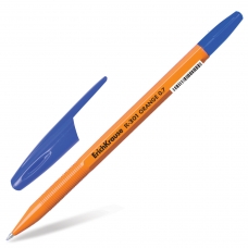 Ручка шариковая ERICH KRAUSE R-301 Orange, СИНЯЯ, корпус оранжевый, узел 0,7 мм, линия письма 0,35 мм, 43194