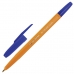 Ручка шариковая BRAUBERG Carina Orange, СИНЯЯ, корпус оранжевый, узел 1 мм, линия письма 0,5 мм, 141668 купите по выгодной цене