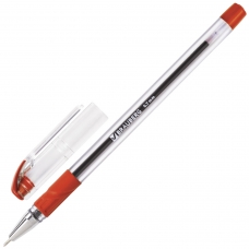 Ручка шариковая масляная с грипом BRAUBERG Max-Oil, КРАСНАЯ, игольчатый узел 0,7 мм, линия письма 0,35 мм, OBP240
