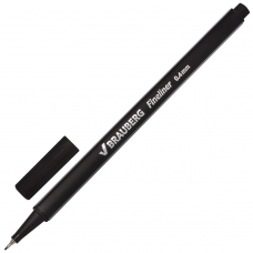 Ручка капиллярная BRAUBERG Aero, ЧЕРНАЯ, трехгранная, металлический наконечник, линия письма 0,4 мм, FL108