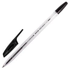 Ручка шариковая BRAUBERG X-333, ЧЕРНАЯ, корпус прозрачный, узел 0,7 мм, линия письма 0,35 мм, BP164