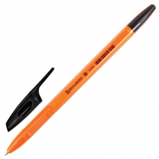 Ручка шариковая BRAUBERG X-333 Orange, ЧЕРНАЯ, корпус оранжевый, узел 0,7 мм, линия письма 0,35 мм, BP168