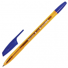 Ручка шариковая BRAUBERG X-333 AMBER, СИНЯЯ, корпус тонированный оранжевый, узел 0,7 мм, линия письма 0,35 мм, BP157