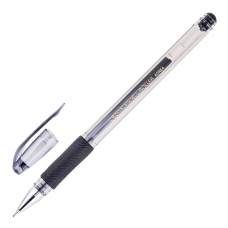Ручка гелевая с грипом CROWN Hi-Jell Needle Grip, ЧЕРНАЯ, узел 0,7 мм, линия письма 0,5 мм, HJR-500RNB
