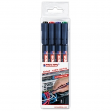 Маркеры для кабелей различных видов EDDING 8407, набор 4 шт., 0,3 мм, черный, красный, синий, зеленый, E-8407/4S