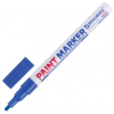 Маркер-краска лаковый paint marker 2 мм, СИНИЙ, НИТРО-ОСНОВА, алюминиевый корпус, BRAUBERG PROFESSIONAL PLUS, 151441