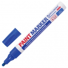 Маркер-краска лаковый paint marker 4 мм, СИНИЙ, НИТРО-ОСНОВА, алюминиевый корпус, BRAUBERG PROFESSIONAL PLUS, 151447