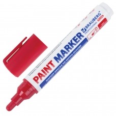 Маркер-краска лаковый paint marker 6 мм, КРАСНЫЙ, НИТРО-ОСНОВА, BRAUBERG PRO PLUS EXTRA, 151452