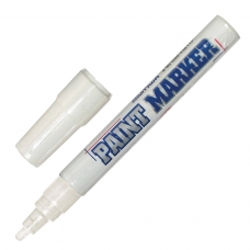 Маркер-краска лаковый paint marker MUNHWA, 4 мм, БЕЛЫЙ, нитро-основа, алюминиевый корпус, PM-05