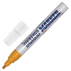 Маркер-краска лаковый paint marker MUNHWA, 4 мм, ЖЕЛТЫЙ, нитро-основа, алюминиевый корпус, PM-08