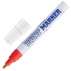 Маркер-краска лаковый paint marker MUNHWA, 4 мм, КРАСНЫЙ, нитро-основа, алюминиевый корпус, PM-03