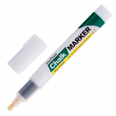 Маркер меловой MUNHWA Chalk Marker, 3 мм, БЕЛЫЙ, сухостираемый, для гладких поверхностей, CM-05