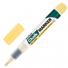 Маркер меловой MUNHWA Chalk Marker, 3 мм, ЖЕЛТЫЙ, сухостираемый, для гладких поверхностей, CM-08