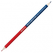 Карандаш двухцветный красно-синий, BRAUBERG, заточенный, грифель 2,9 мм, 181253