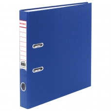 Папка-регистратор BRAUBERG с покрытием из ПВХ, 50 мм, синяя удвоенный срок службы, 220888