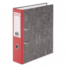 Папка-регистратор BRAUBERG, фактура стандарт, с мраморным покрытием, 80 мм, красный корешок, 220988