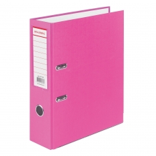 Папка-регистратор BRAUBERG с покрытием из ПВХ, 80 мм, с уголком, розовая удвоенный срок службы, 227195