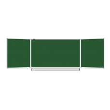Доска для мела магнитная BRAUBERG, 100х150/300 см, 3-х элементная, 5 рабочих поверхностей, зеленая, 231707