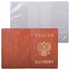 Обложка Паспорт России, вертикальная, ПВХ, цвет коричневый, ДПС, 2203.В-104