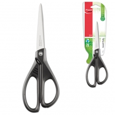 Ножницы MAPED Франция Essentials Green, 210 мм, черные, эргономичные ручки, картонная упаковка с европодвесом, 468110