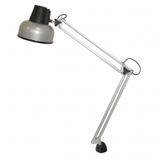 Светильник настольный Бета, на струбцине, лампа накаливания/люминесцентная/светодиодная, до 60 Вт, серебристый, высота 70 см,Е27