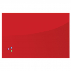 Доска магнитно-маркерная стеклянная, красная, 60х90 см, 3 магнита, BRAUBERG, 236749