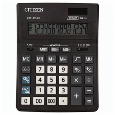 Калькулятор CITIZEN BUSINESS LINE CDB1401BK, настольный, 14 разрядов, двойное питание, 157x200 мм