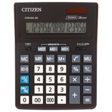 Калькулятор CITIZEN BUSINESS LINE CDB1601BK, настольный, 16 разрядов, двойное питание, 157x200 мм