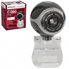 Веб-камера DEFENDER C-090, 0,3 Мп, микрофон, USB 2.0, регулируемое крепление, черная, 63090