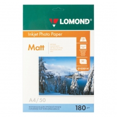 Фотобумага LOMOND для струйной печати, А4, 180 г/м2, 50 л., односторонняя матовая, 0102014