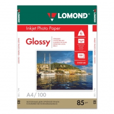 Фотобумага LOMOND для струйной печати, A4, 85 г/м2, 100 л., односторонняя глянцевая, 0102145