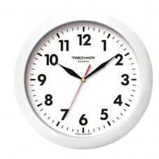 Часы настенные TROYKA 11110118, круг, белые, белая рамка, 29х29х3,5 см