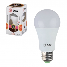 Лампа светодиодная ЭРА, 15 130 Вт, цоколь E27, грушевидная, теплый белый свет, 25000 ч., LED smdA60-15w-827-E27, Б0020592