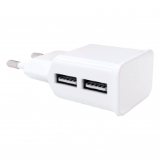 Зарядное устройство сетевое 220В RED LINE NT-2A, 2 порта USB, выходной ток 2,1 А, белое, УТ000009405