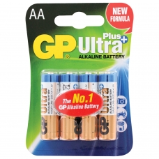 Батарейки GP Ultra Plus, AA LR06, 15А, алкалиновые, комплект 4 шт., в блистере, 15AUP-2CR4