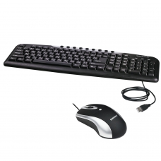 Набор проводной SONNEN KB-S110, USB, клавиатура 116 клавиш, мышь 3 кнопки, 1000 dpi, черный/серебристый, 511284