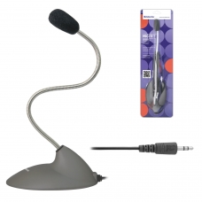Микрофон настольный DEFENDER MIC-111, кабель 1,5 м, 58 Дб, черный, серый, 64111