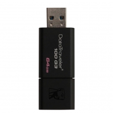 Флэш-диск 64GB KINGSTON DataTraveler 100 G3 USB 3.0, черный, DT100G3/64GB