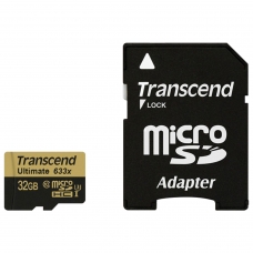 Карта памяти microSDHC 32 GB TRANSCEND UHS-I U3, 95 Мб/сек class 10, адаптер, TS32GUSD300S-A