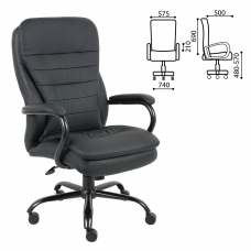Кресло офисное BRABIX Heavy Duty HD-001, усиленная конструкция, нагрузка до 200 кг, экокожа, 531015