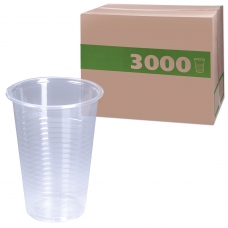 Одноразовые стаканы 200 мл, КОМПЛЕКТ 3000 шт. 30 упаковок по 100 шт., прозрачные, ПП, холодное/горячее