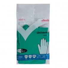 Перчатки хозяйственные нитриловые VILEDA, универсальные, антиаллергенные, размер M средний, зеленые, 100801