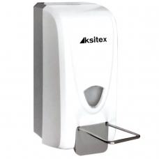 Диспенсер для жидкого мыла KSITEX, наливной, с локтевым приводом, белый, 1 л, ES-1000