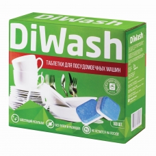 Средство для мытья посуды в посудомоечных машинах 100 шт., DIWASH Дивош, таблетки