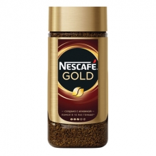 Кофе молотый в растворимом NESCAFE Нескафе Gold, сублимированный, 190 г, стеклянная банка, 12135508