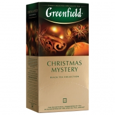 Чай GREENFIELD Гринфилд Christmas Mystery Таинство Рождества, черный с корицей, 25 пакетиков, по 1,5 г, 0434-10