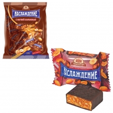 Конфеты шоколадные БАБАЕВСКИЙ Наслаждение, мягкая карамель с орехами, 250 г, пакет, ББ10589
